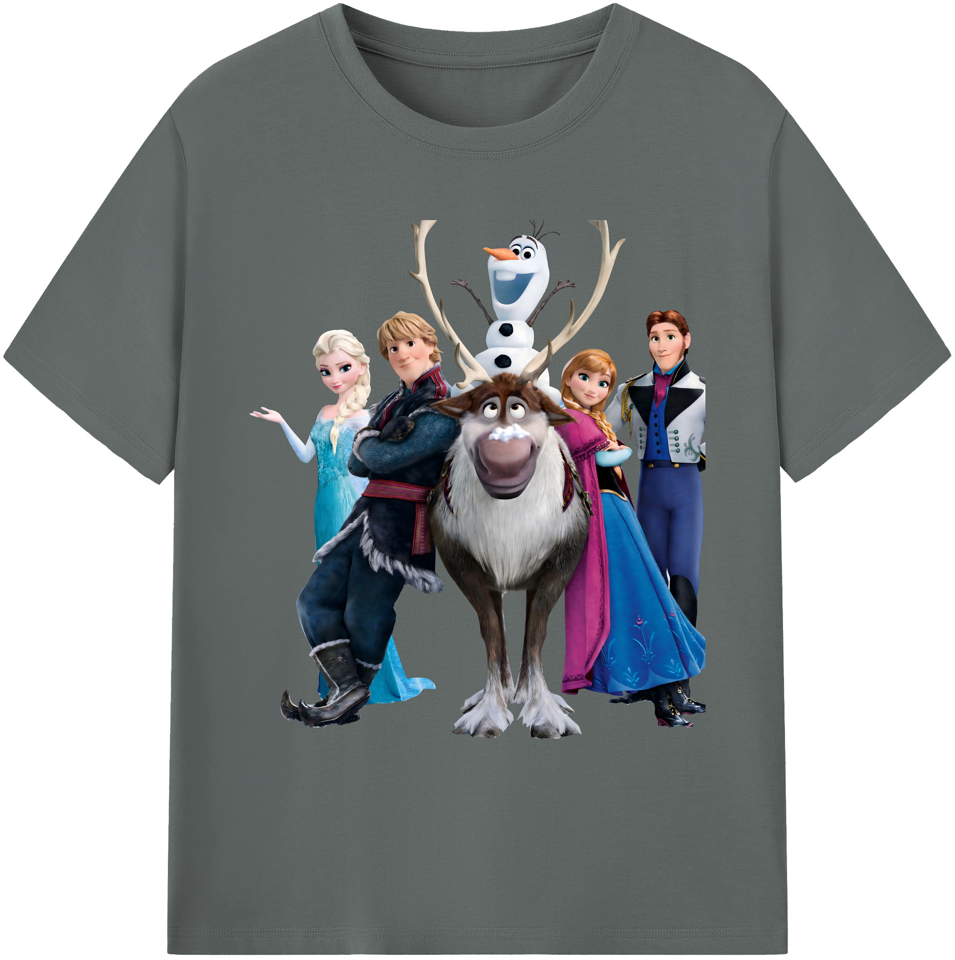 （画像用） アナと雪の女王 アンナ エルサ Frozen Anna Elsa 綿100％ メンズ半袖Tシャツ｜肌触りやわらか＆通気性